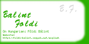 balint foldi business card