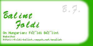 balint foldi business card
